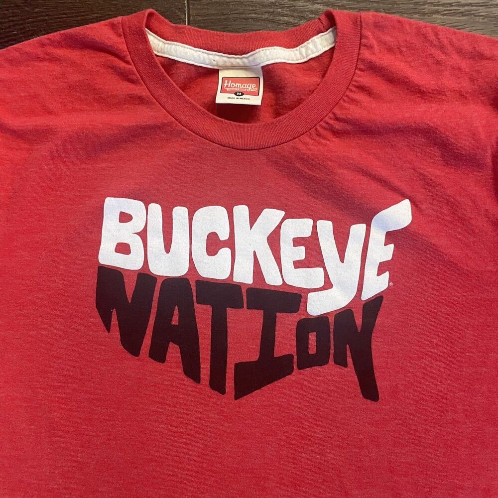 Homage Retro Style Ohio State University T-Shirt; OSU Buckeye Nation; Mens Sz M